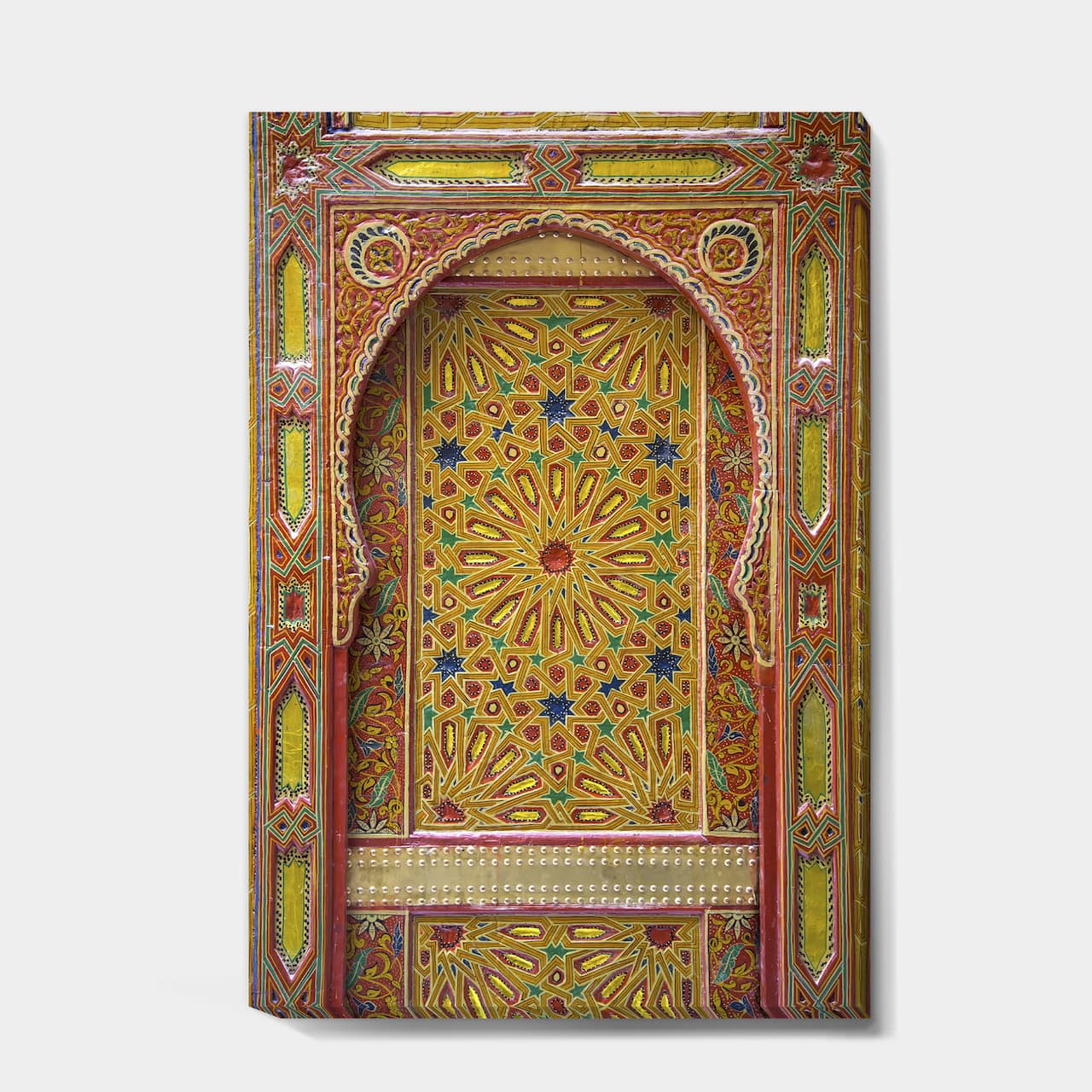 Designart - Moroccan Entrance Door in Fez - Vintage Premium Canvas Wall Art